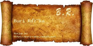 Buri Réka névjegykártya